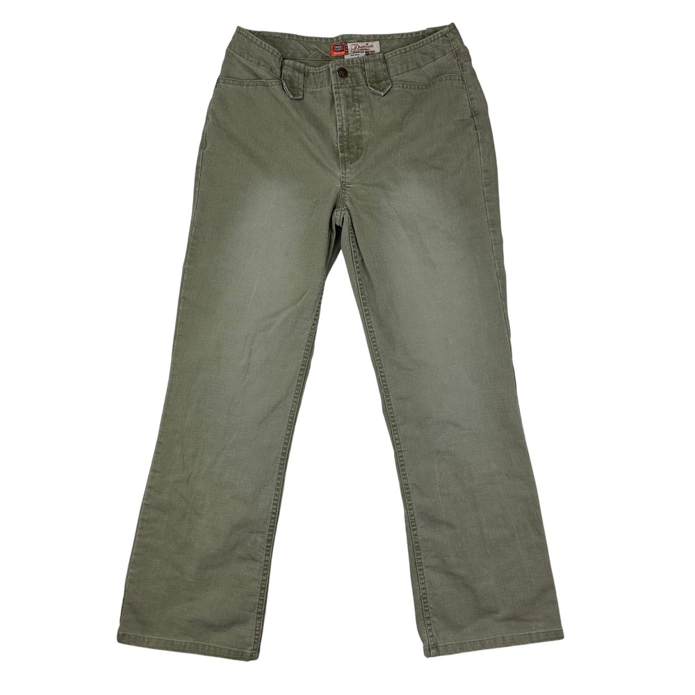 Faded Glory Womens Premium Denim Vintage‎ Bootcut Stretch Pants Olive Size 8